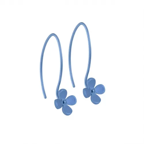 Small Four Petal Light Blue Flower Hook Drops